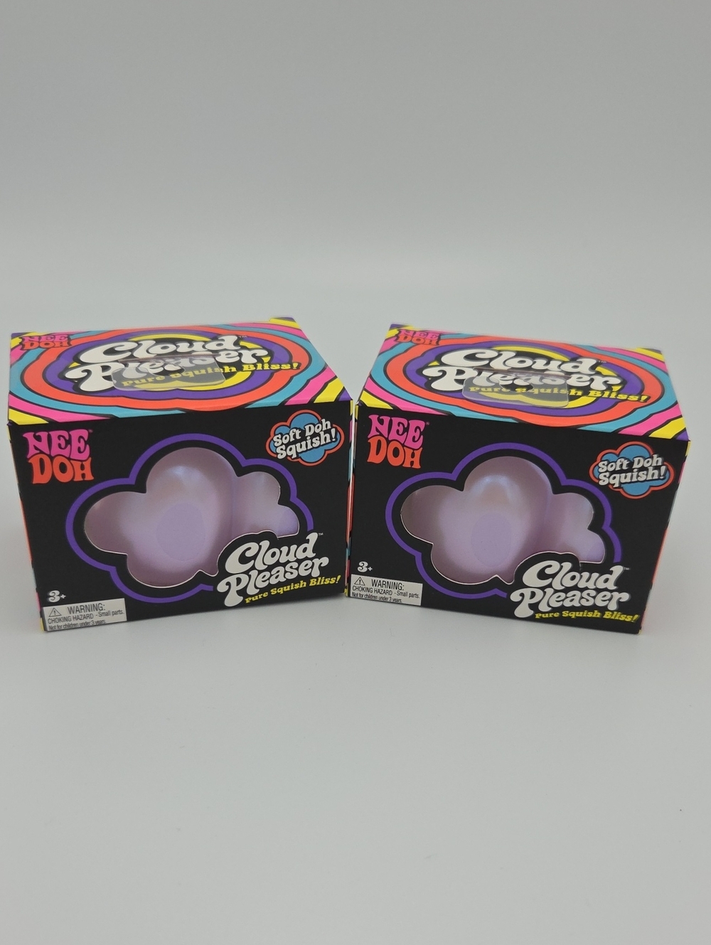 Needoh Nee Doh Cloud Pleaser Light Purple Pearl Squishy Toy X 2 NIB